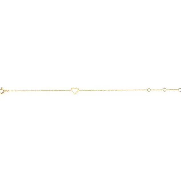Bracelets Fire Brilliance 14K Yellow Gold Heart Design Bracelet