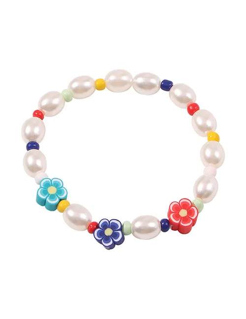 Bracelets L275 Pearls Flowers Bead Bracelet 02