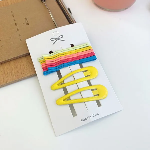 Earrings H649 Yellow Hair Clips Bobby Pin Set 01