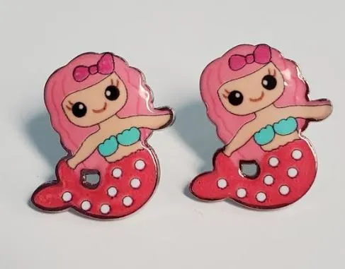 Earrings L258 Hot Pink Mermaid Earrings polly
