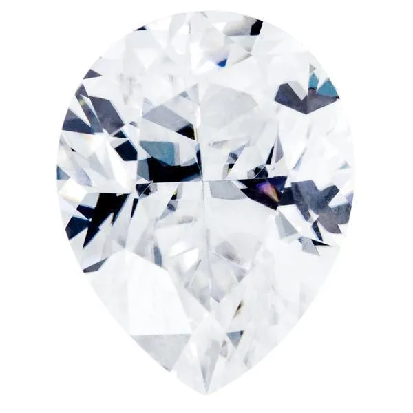 Fire Brilliance First Crush Moissanite Crushed Ice Pear Cut Rings