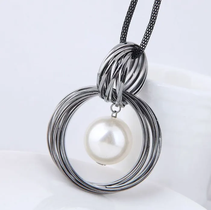 N149 Silver Pearl Necklace 02 Necklaces