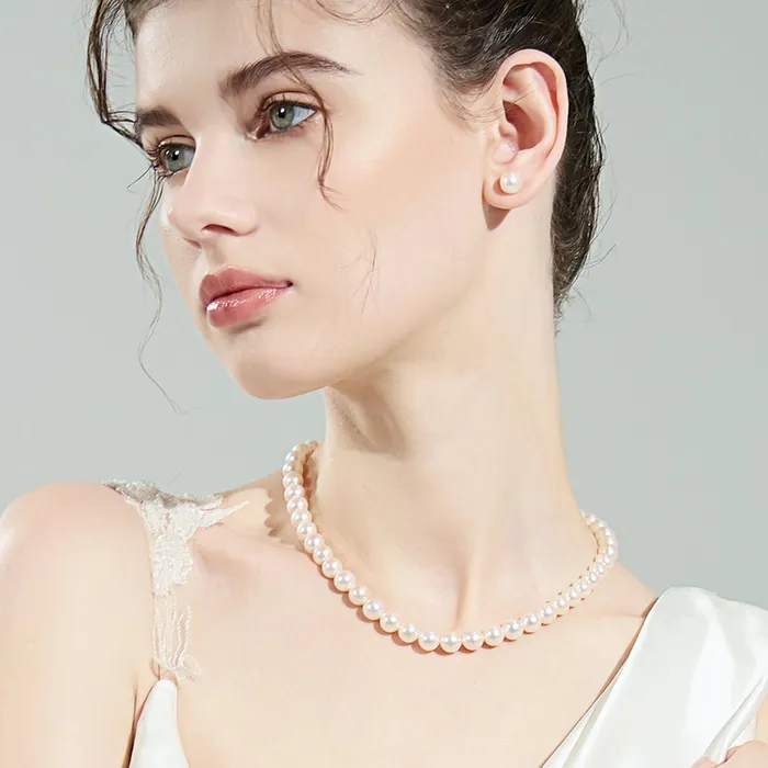 Pearly Lustre 18k Gold Top Grade Aurora HANADAMA Akoya Pearl Set KS00002 PreStyled Sets