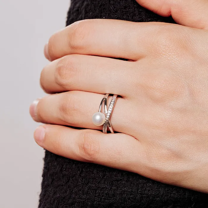 Pearly Lustre Rings Top Grade Freshwater Pearl Ring WR00226 CONNECT