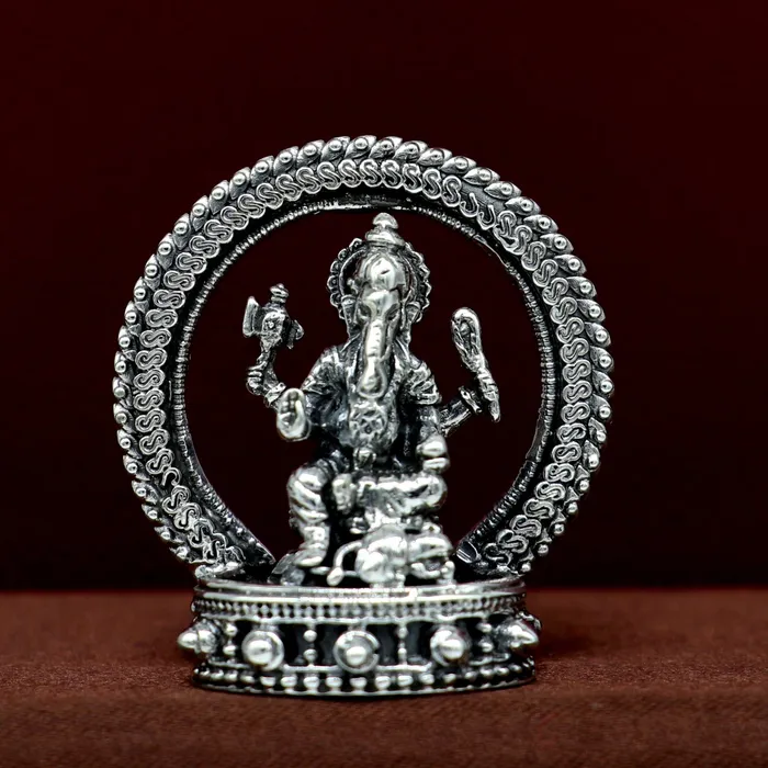 Pure 925 Sterling silver handmade antique design Idols Lord Ganesha exclusive Statue figurine puja articles decorative gift art19 TRIBAL ORNAMENTS Necklaces