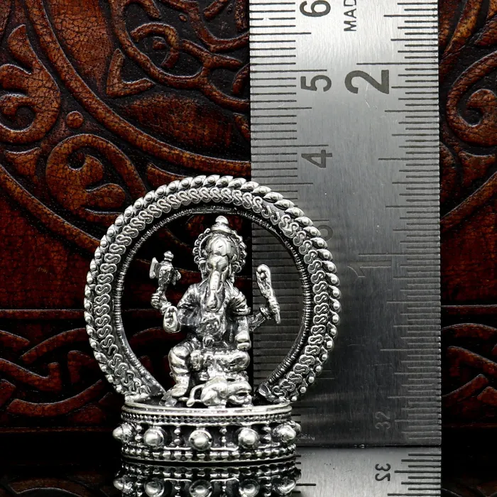 Pure 925 Sterling silver handmade antique design Idols Lord Ganesha exclusive Statue figurine puja articles decorative gift art19 TRIBAL ORNAMENTS Necklaces