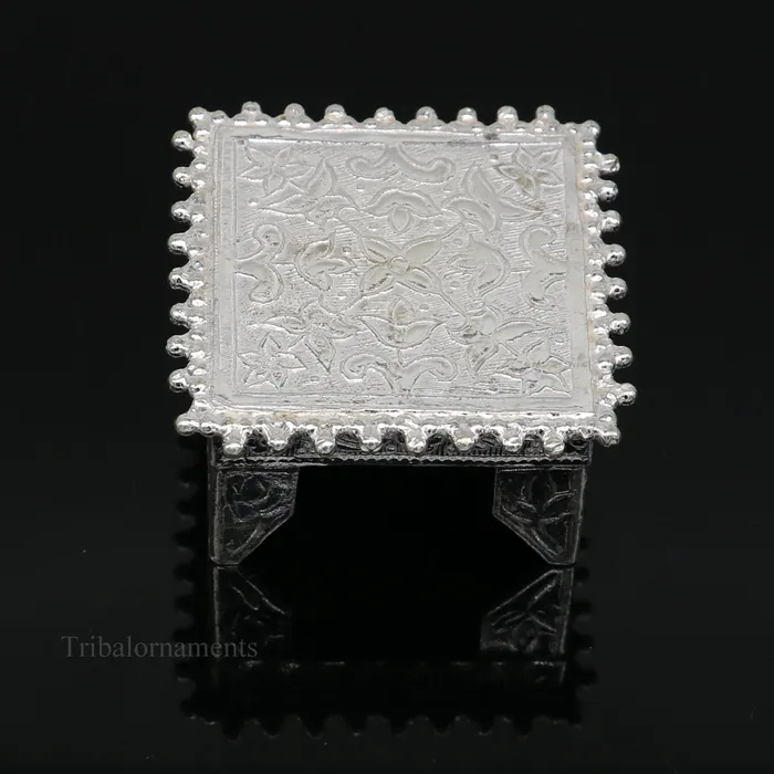 Rings 15 Vintage design Sterling silver handmade customize small square shape tablebazotchouki excellent home puja utensils temple art su431 TRIBAL ORNAMENTS
