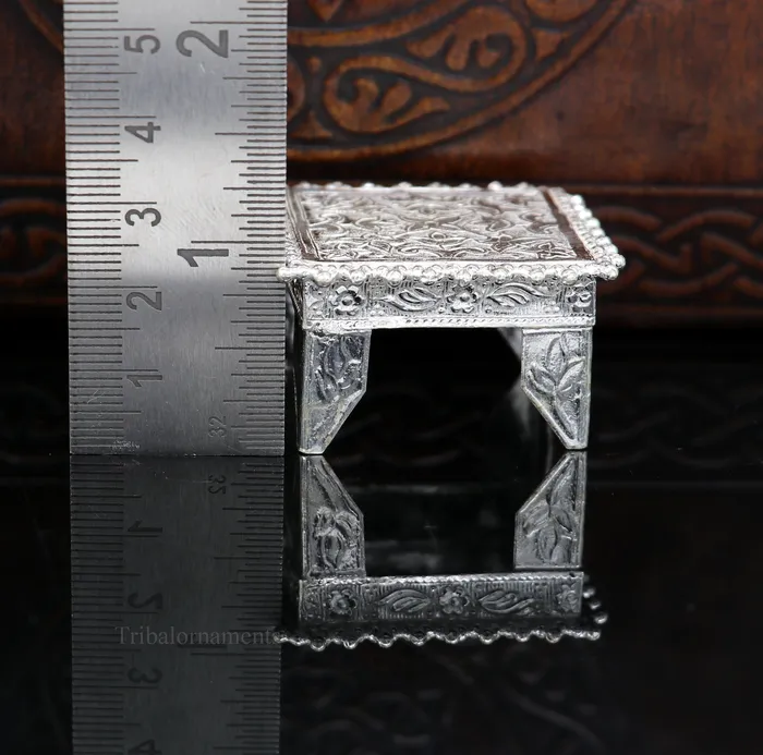 Rings 15 Vintage design Sterling silver handmade customize small square shape tablebazotchouki excellent home puja utensils temple art su431 TRIBAL ORNAMENTS