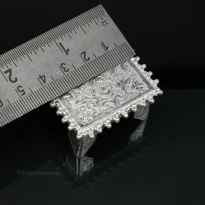 Rings 15 Vintage design Sterling silver handmade customize small square shape tablebazotchouki excellent home puja utensils temple art su431 TRIBAL ORNAMENTS