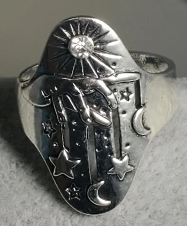 Rings alice R171 Silver Hand Moon Stars Ring