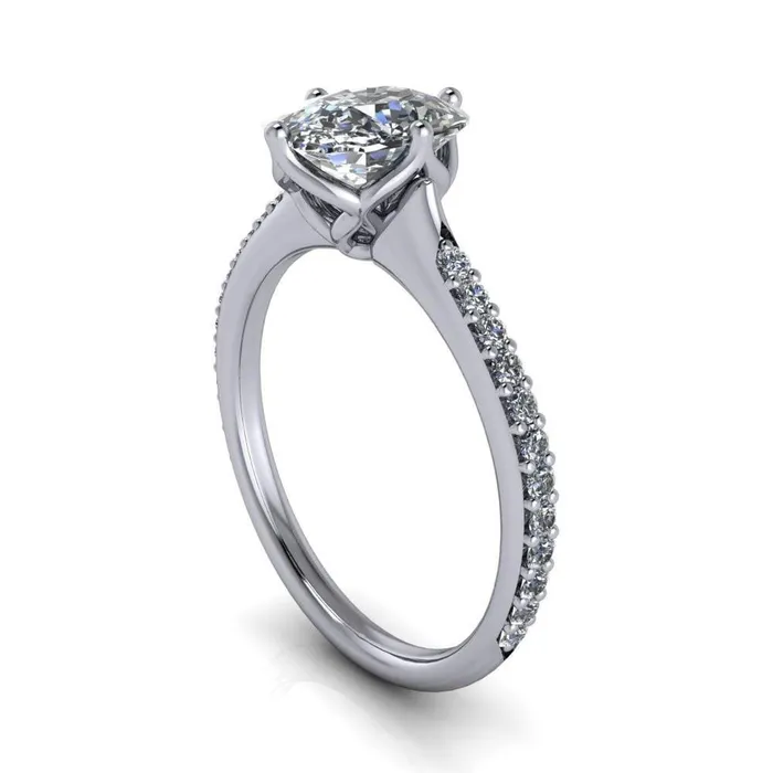 Rings Fire Brilliance Jemma Cushion Moissanite Genovia 4 Prong Engagement Ring