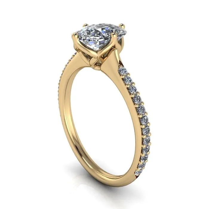 Rings Fire Brilliance Jemma Cushion Moissanite Genovia 4 Prong Engagement Ring