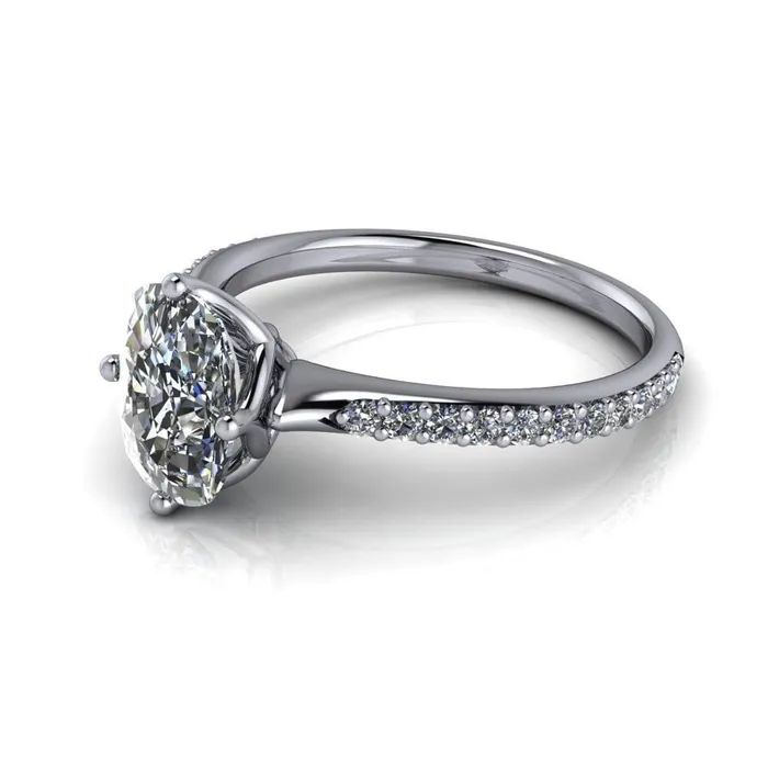 Rings Fire Brilliance Jemma Cushion Moissanite Genovia 4 Prong Engagement Ring