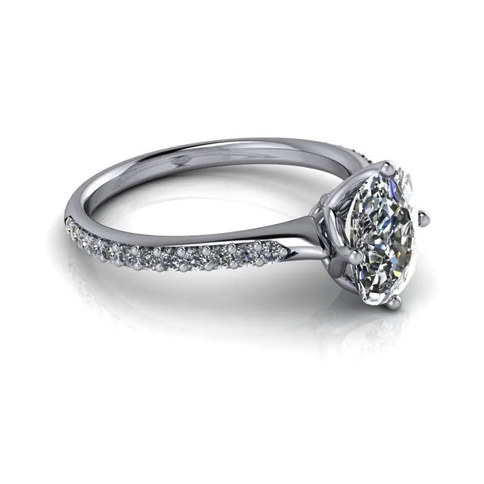 Rings Fire Brilliance Jemma Cushion Moissanite Genovia 4 Prong Engagement Ring