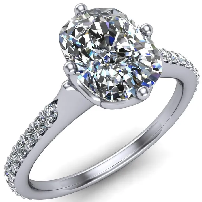 Rings Fire Brilliance Jemma Cushion Moissanite Genovia 4 Prong Engagement Ring