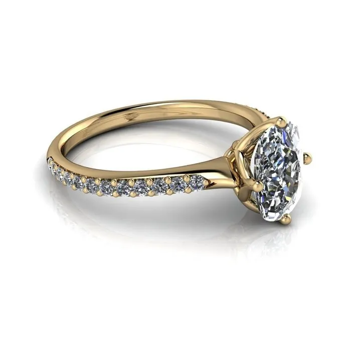 Rings Fire Brilliance Jemma Cushion Moissanite Genovia 4 Prong Engagement Ring