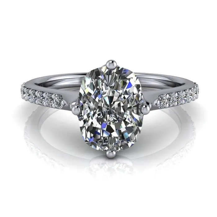 Rings Fire Brilliance Jemma Cushion Moissanite Genovia 4 Prong Engagement Ring
