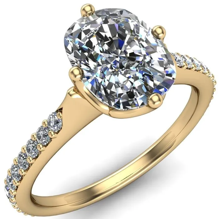 Rings Fire Brilliance Jemma Cushion Moissanite Genovia 4 Prong Engagement Ring