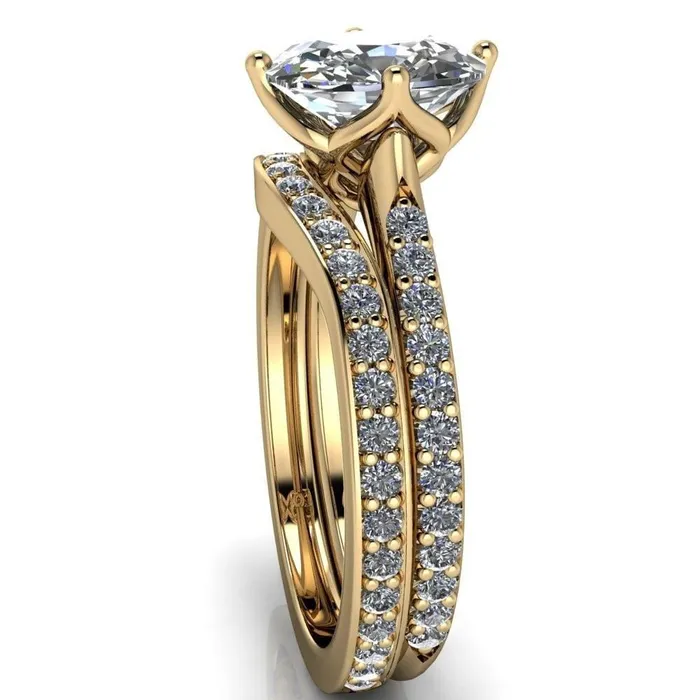 Rings Fire Brilliance Jemma Cushion Moissanite Genovia 4 Prong Engagement Ring