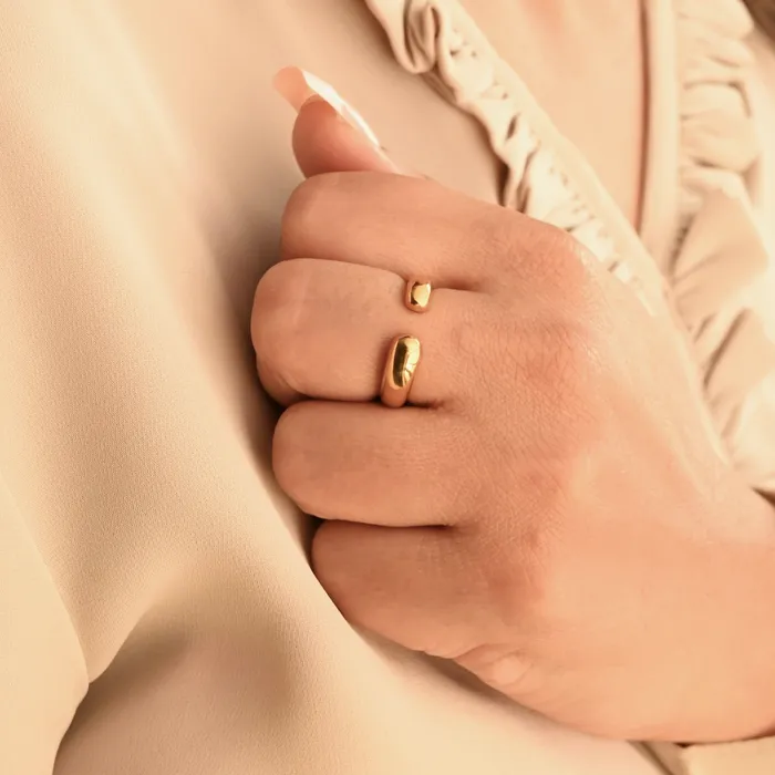 Rings Jewelvers 18K GoldFilled Open Band Ring Gold Thick Band Ring