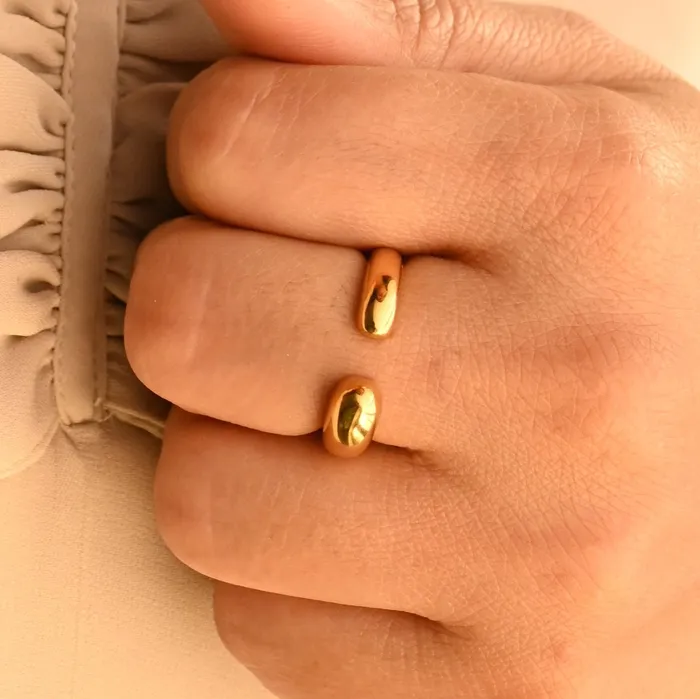 Rings Jewelvers 18K GoldFilled Open Band Ring Gold Thick Band Ring Rings Jewelvers 18K GoldFilled Open Band Ring Gold Thick Band Ring