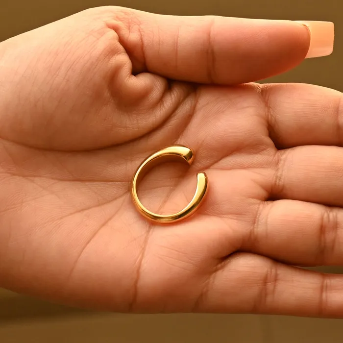 Rings Jewelvers 18K GoldFilled Open Band Ring Gold Thick Band Ring Rings Jewelvers 18K GoldFilled Open Band Ring Gold Thick Band Ring