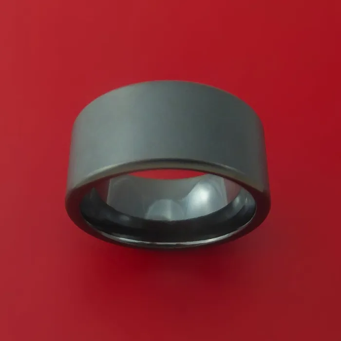 Rings Lashbrook Black Zirconium Ring Traditional Style Band Made to Any Sizing and Finish Rings Lashbrook Black Zirconium Ring Traditional Style Band Made to Any Sizing and Finish