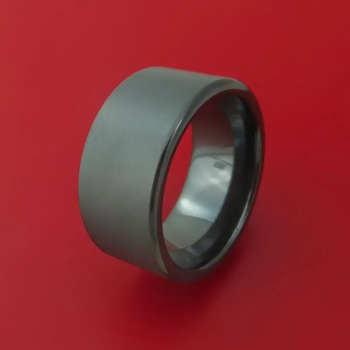 Rings Lashbrook Black Zirconium Ring Traditional Style Band Made to Any Sizing and Finish Rings Lashbrook Black Zirconium Ring Traditional Style Band Made to Any Sizing and Finish