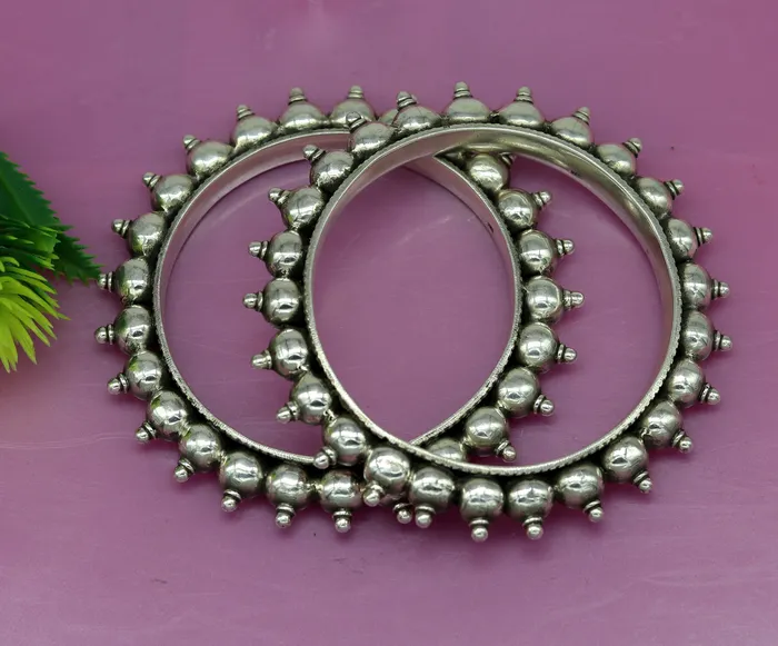 TRIBAL ORNAMENTS Bracelets 925 Sterling silver handmade fabulous vintage design customized bangle bracelet kada excellent wedding personalized gift jewelry ba85