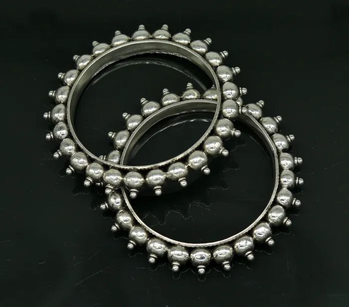 TRIBAL ORNAMENTS Bracelets 925 Sterling silver handmade fabulous vintage design customized bangle bracelet kada excellent wedding personalized gift jewelry ba85