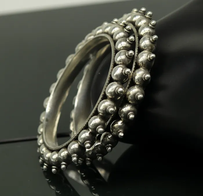 TRIBAL ORNAMENTS Bracelets 925 Sterling silver handmade fabulous vintage design customized bangle bracelet kada excellent wedding personalized gift jewelry ba85