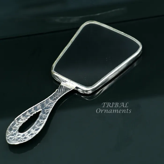 TRIBAL ORNAMENTS Earrings 925 sterling silver handmade fabulous vintage style handmade mirror frame amazing royal brides gifting article from india sf18