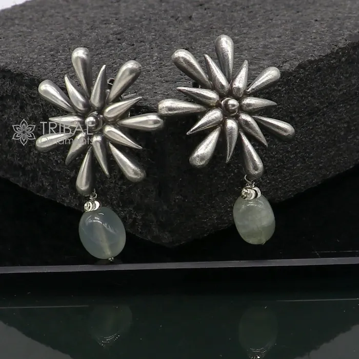 TRIBAL ORNAMENTS Earrings 925 sterling silver unique cultural style handmade design fabulous Stud earrings tribal jewelry from Rajasthan india s1298 TRIBAL ORNAMENTS Earrings 925 sterling silver unique cultural style handmade design fabulous Stud earrings tribal jewelry from Rajasthan india s1298