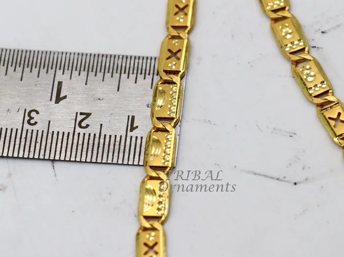 TRIBAL ORNAMENTS Necklaces 22kt yellow gold royal nawabi baht chain bar chain fabulous customized mens chain mens personalized gifting chain necklace india ch573 TRIBAL ORNAMENTS Necklaces 22kt yellow gold royal nawabi baht chain bar chain fabulous customized mens chain mens personalized gifting chain necklace india ch573