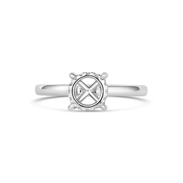 14K White Gold Semi Mount Ring for Round Diamond with Hidden Halo Engagement Collections Rings 14K White Gold Semi Mount Ring for Round Diamond with Hidden Halo Engagement Collections Rings