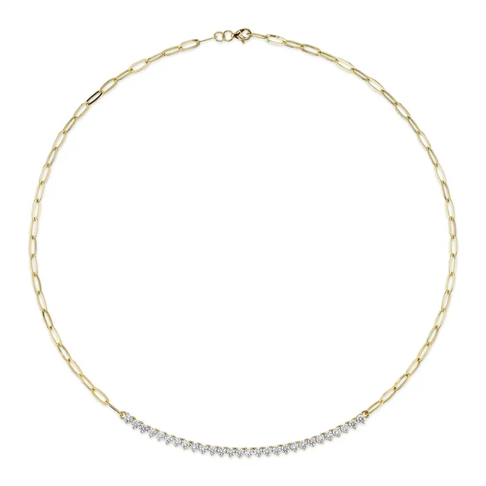 14K Yellow Gold Diamond Paper Clip Link Necklace Meierotto Jewelers Necklaces 14K Yellow Gold Diamond Paper Clip Link Necklace Meierotto Jewelers Necklaces