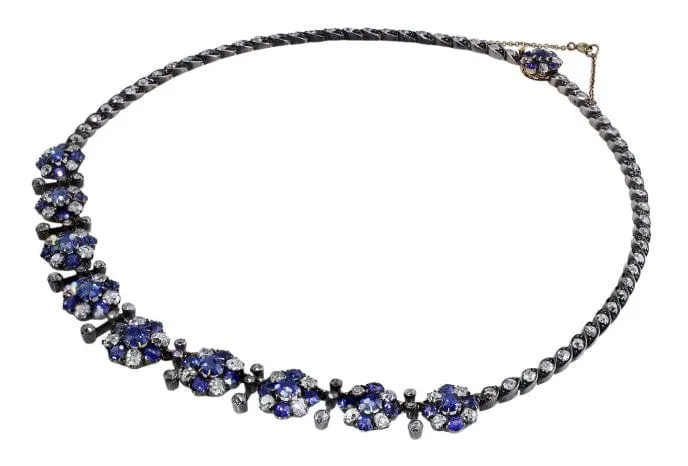 18k White Gold Antique Sapphire Necklace AGL Certified CJ Charles Jewelers Necklaces 18k White Gold Antique Sapphire Necklace AGL Certified CJ Charles Jewelers Necklaces