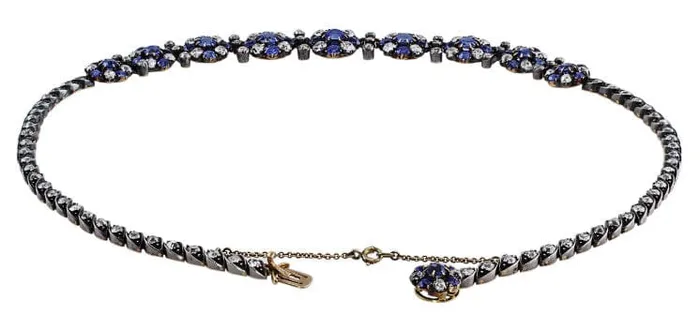18k White Gold Antique Sapphire Necklace AGL Certified CJ Charles Jewelers Necklaces 18k White Gold Antique Sapphire Necklace AGL Certified CJ Charles Jewelers Necklaces