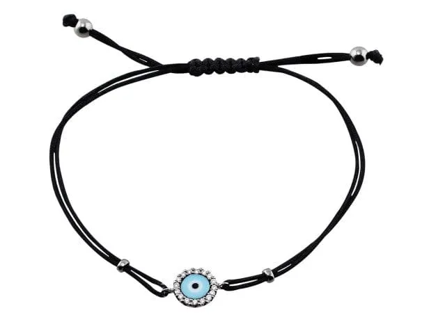18kt White Gold 010ctw Diamond Evil Eye Cord Bracelet CJ Charles Jewelers Bracelets 18kt White Gold 010ctw Diamond Evil Eye Cord Bracelet CJ Charles Jewelers Bracelets