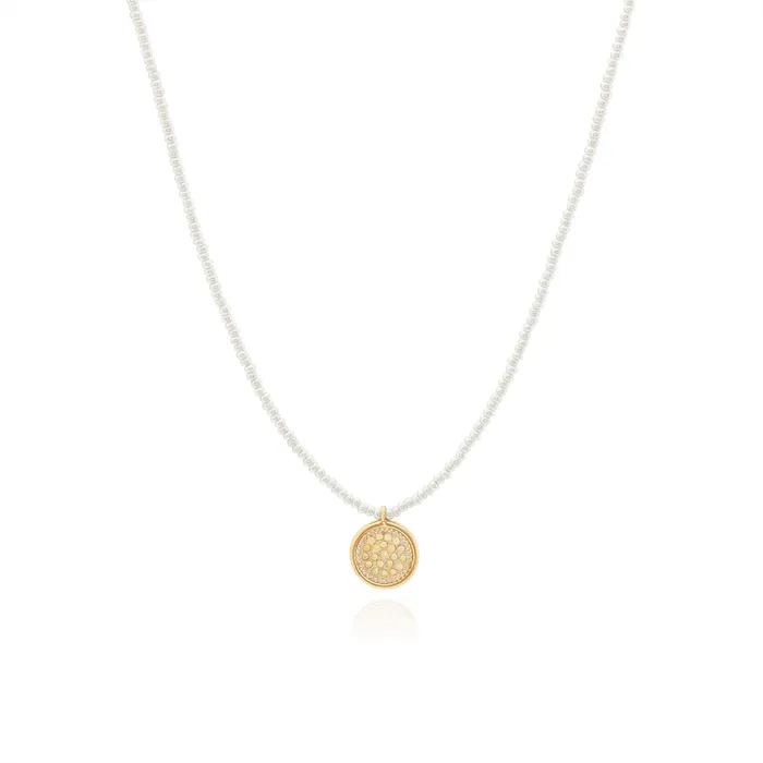 Anna Beck Delicate Beaded Pearl Circle Necklace 1517 inch Gold Plated Anna Beck Necklaces Anna Beck Delicate Beaded Pearl Circle Necklace 1517 inch Gold Plated Anna Beck Necklaces