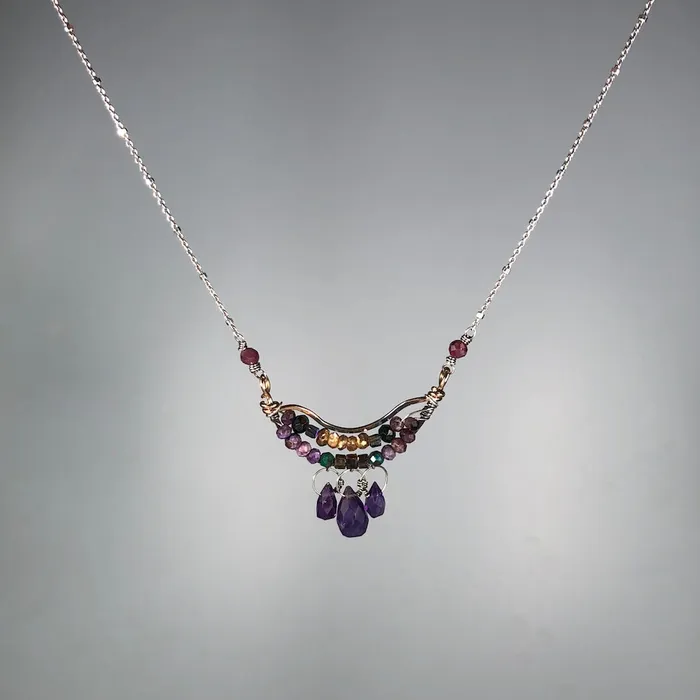Art By Any Means Necklaces Amethyst Mosaic Necklace