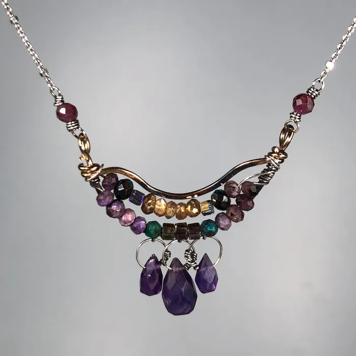 Art By Any Means Necklaces Amethyst Mosaic Necklace
