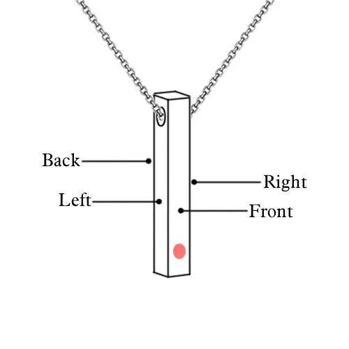 Belbren Necklaces Custom Engraved Sterling Silver 4Sided Bar Necklace with Birthstone Perfect Mothers Day Gift