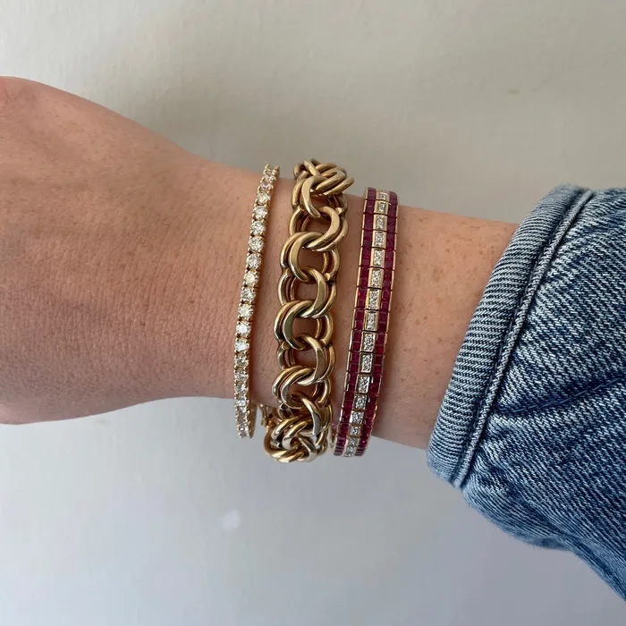 Bracelets Croghans 7ct Diamond 14K Yellow Gold Tennis Bracelet