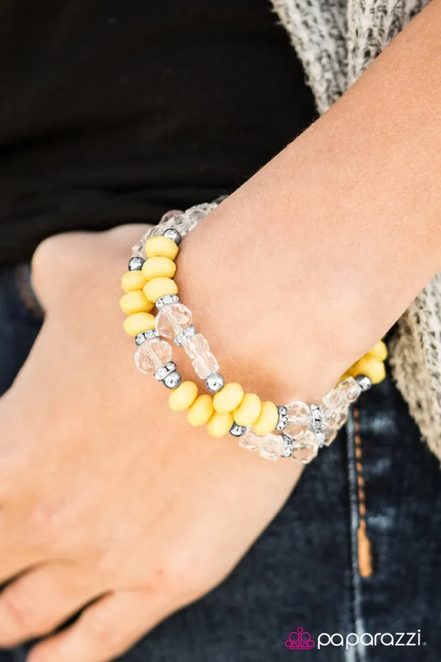Bracelets Paparazzi Bracelet A Midsummer Nights GLEAM Yellow Paparazzi Jewelry