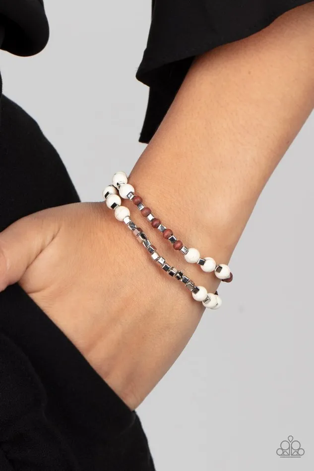 Bracelets Paparazzi Bracelet Backcountry Beauty White Paparazzi Jewelry