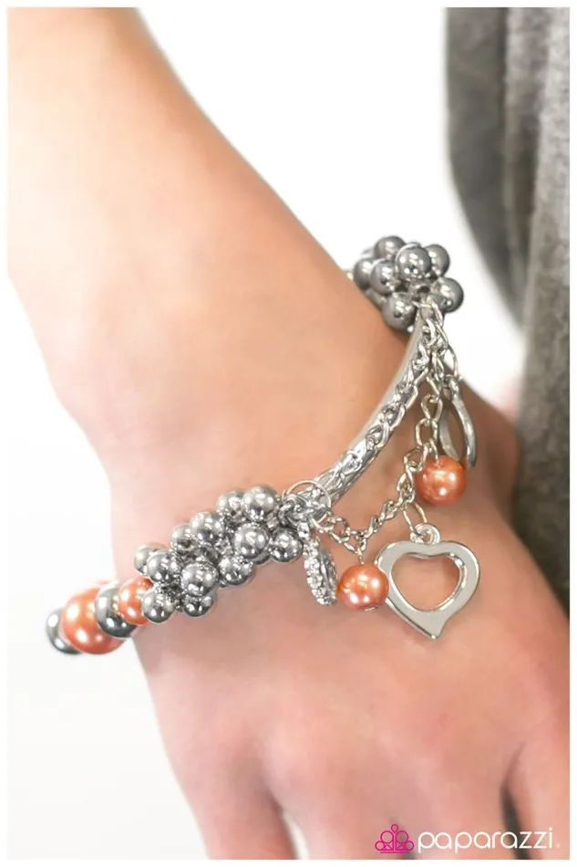 Bracelets Paparazzi Bracelet Quit Playing Games With My Heart Orange Paparazzi Jewelry