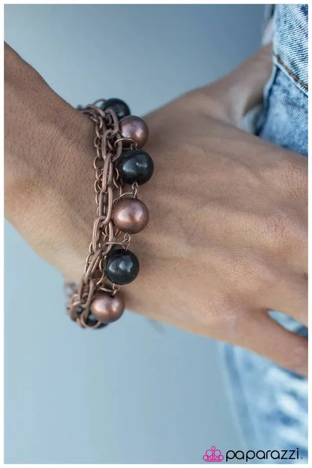 Bracelets Paparazzi Bracelet Right Side of the Tracks Copper Paparazzi Jewelry