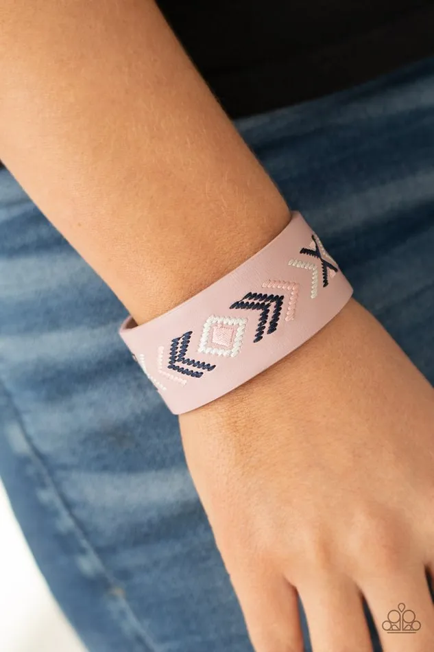 Bracelets Paparazzi Jewelry Paparazzi Bracelet Cliff Glyphs Pink