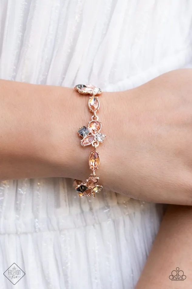 Bracelets Paparazzi Jewelry Paparazzi Bracelet Colorful Captivation Rose Gold